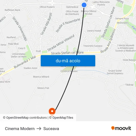 Harta de Cinema Modern către Suceava