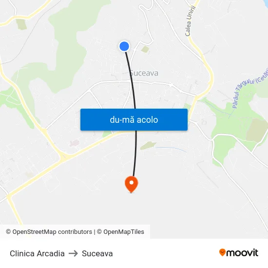 Harta de Clinica Arcadia către Suceava