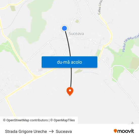 Harta de Strada Grigore Ureche către Suceava