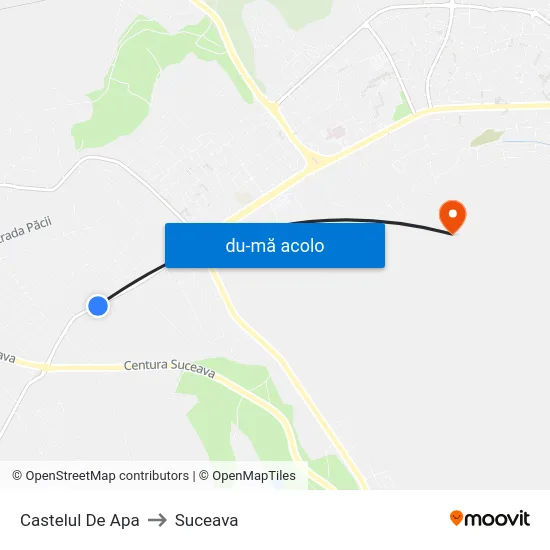 Harta de Castelul De Apa către Suceava