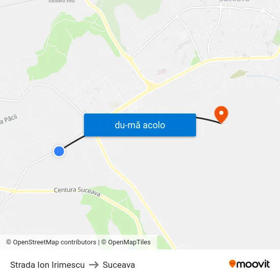 Harta de Strada Ion Irimescu către Suceava