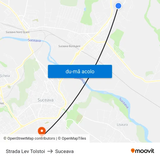 Harta de Strada Lev Tolstoi către Suceava