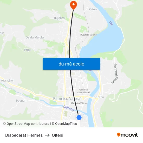 Harta de Dispecerat Hermes către Olteni