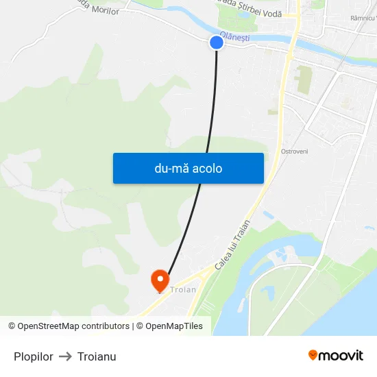 Harta de Plopilor către Troianu
