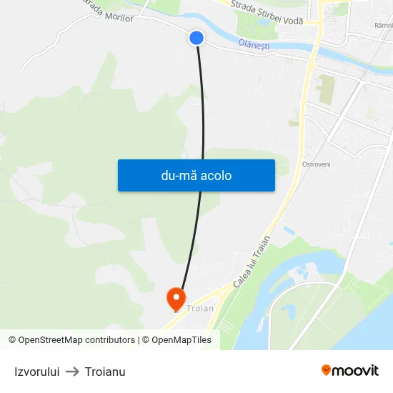 Harta de Izvorului către Troianu