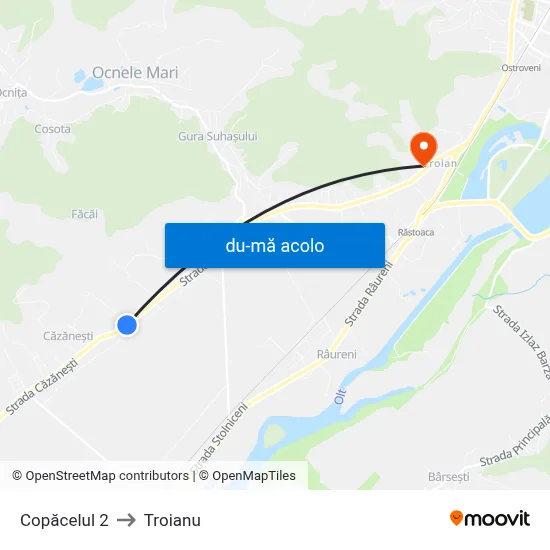 Harta de Copăcelul 2 către Troianu