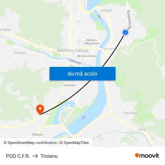 Harta de POD C.F.R. către Troianu