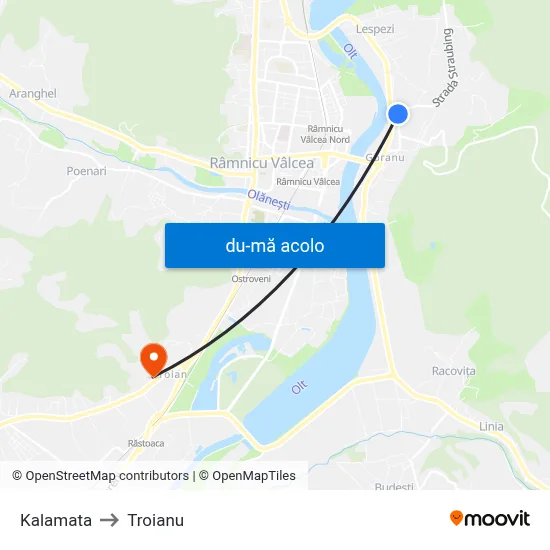 Harta de Kalamata către Troianu