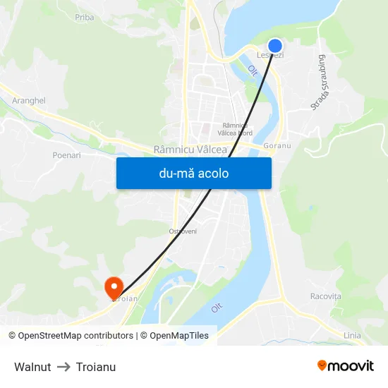 Harta de Walnut către Troianu