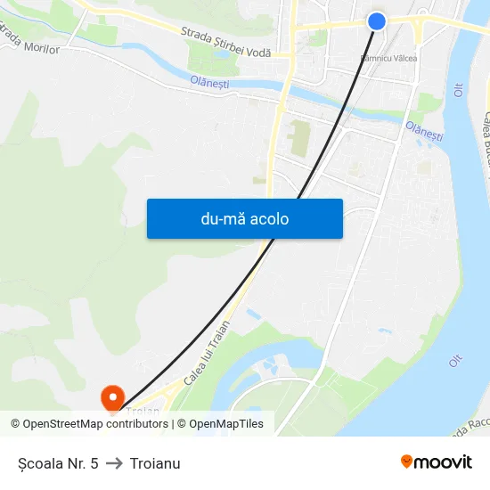 Harta de Școala Nr. 5 către Troianu