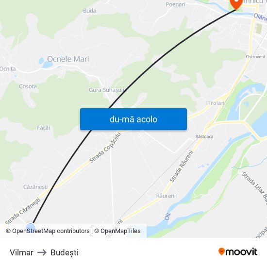 Harta de Vilmar către Budești