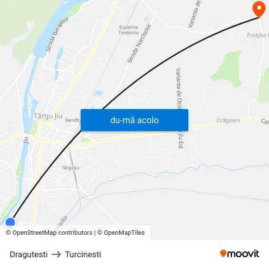 Harta de Dragutesti către Turcinesti
