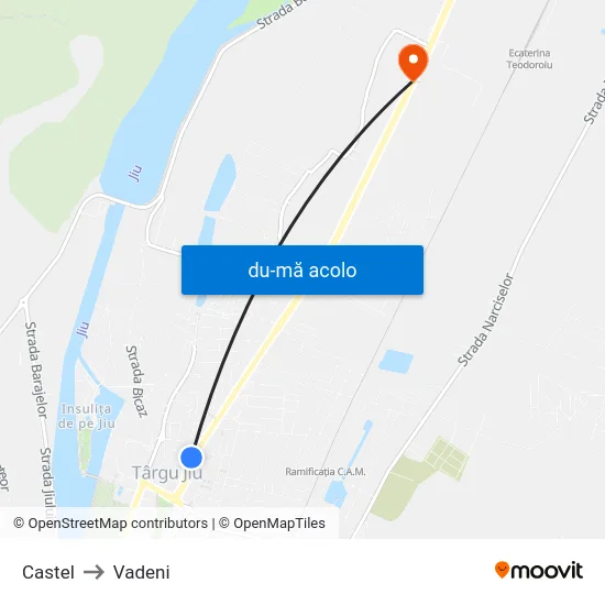 Harta de Castel către Vadeni