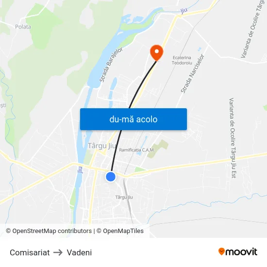 Harta de Comisariat către Vadeni