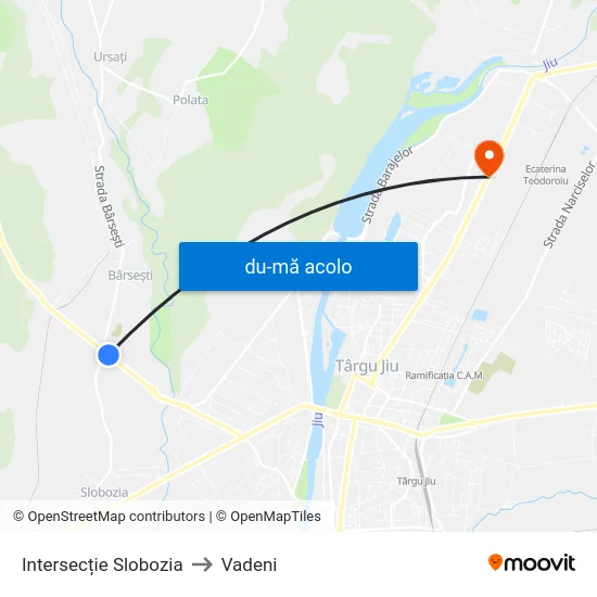 Harta de Intersecție Slobozia către Vadeni