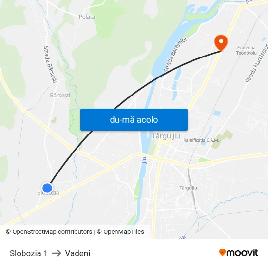 Harta de Slobozia 1 către Vadeni