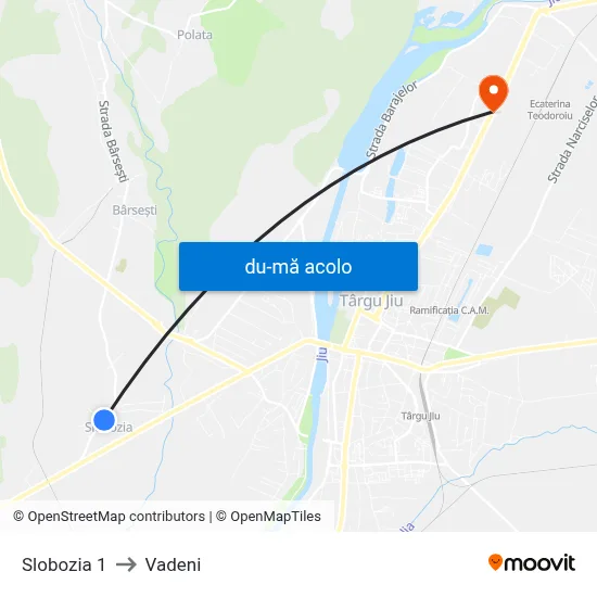 Harta de Slobozia 1 către Vadeni