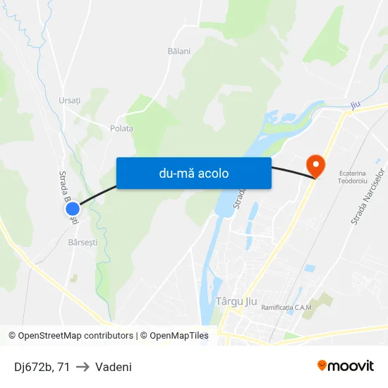 Harta de Dj672b, 71 către Vadeni