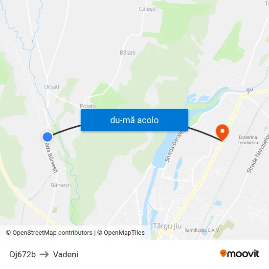 Harta de Dj672b către Vadeni