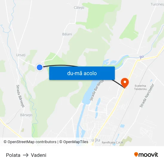 Harta de Polata către Vadeni