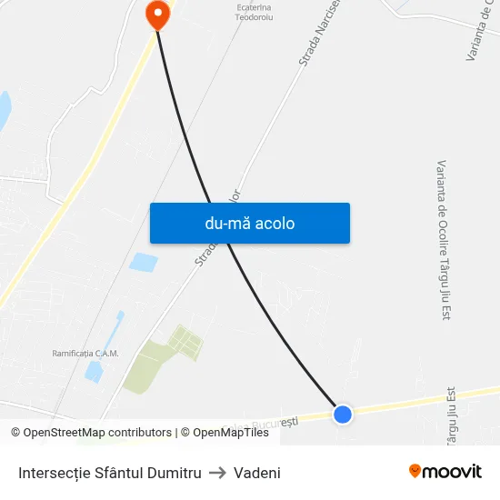 Harta de Intersecție Sfântul Dumitru către Vadeni