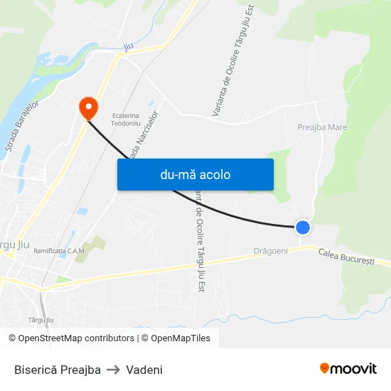 Harta de Biserică Preajba către Vadeni