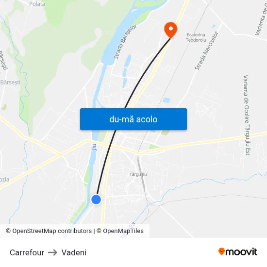 Harta de Carrefour către Vadeni