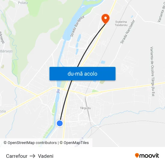 Harta de Carrefour către Vadeni