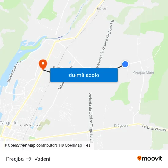 Harta de Preajba către Vadeni