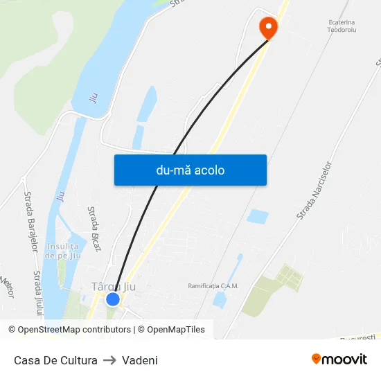 Harta de Casa De Cultura către Vadeni