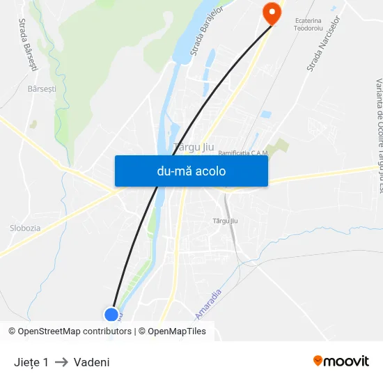 Harta de Jiețe 1 către Vadeni