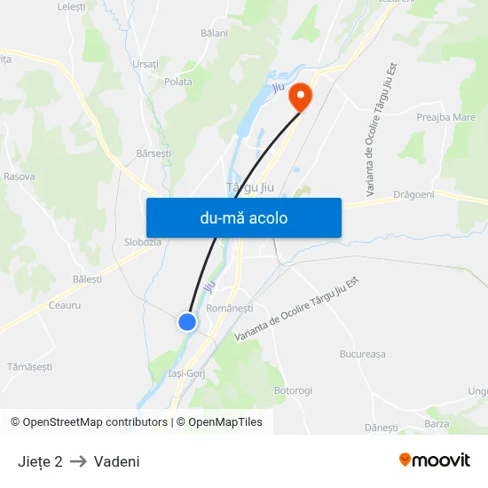 Harta de Jiețe 2 către Vadeni