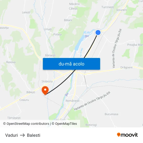 Harta de Vaduri către Balesti