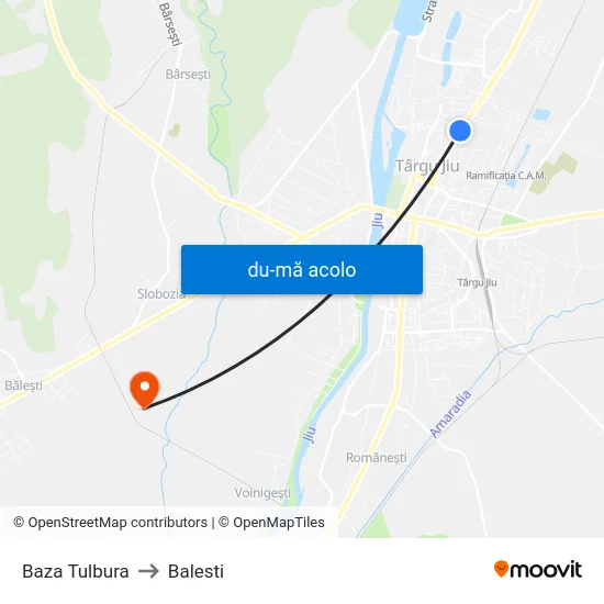 Harta de Baza Tulbura către Balesti