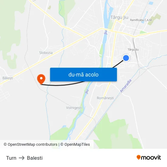 Harta de Turn către Balesti
