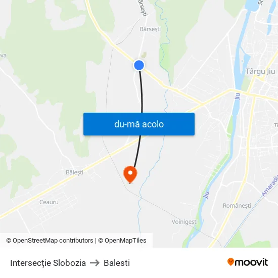 Harta de Intersecție Slobozia către Balesti