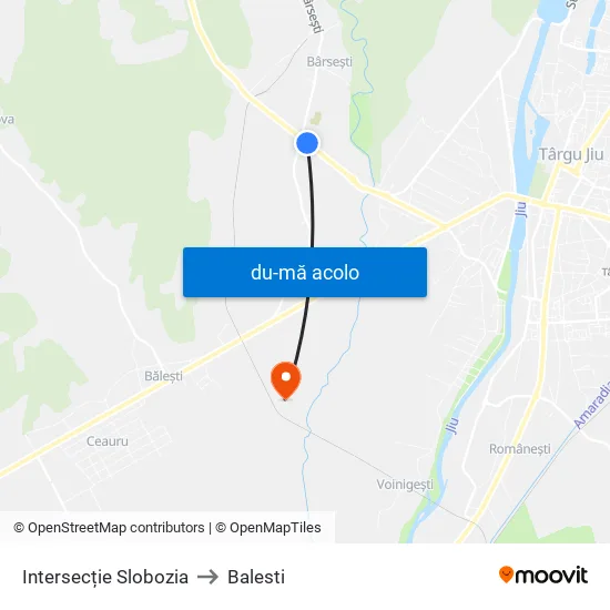 Harta de Intersecție Slobozia către Balesti