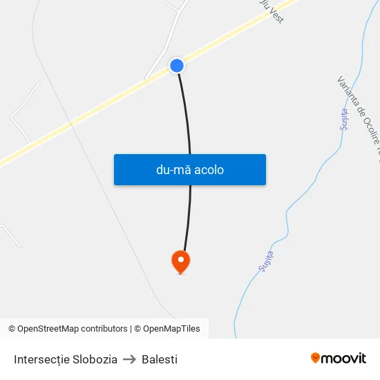 Harta de Intersecție Slobozia către Balesti