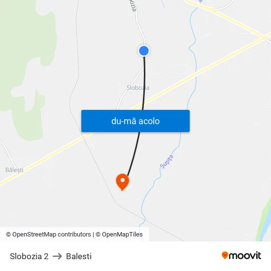 Harta de Slobozia 2 către Balesti