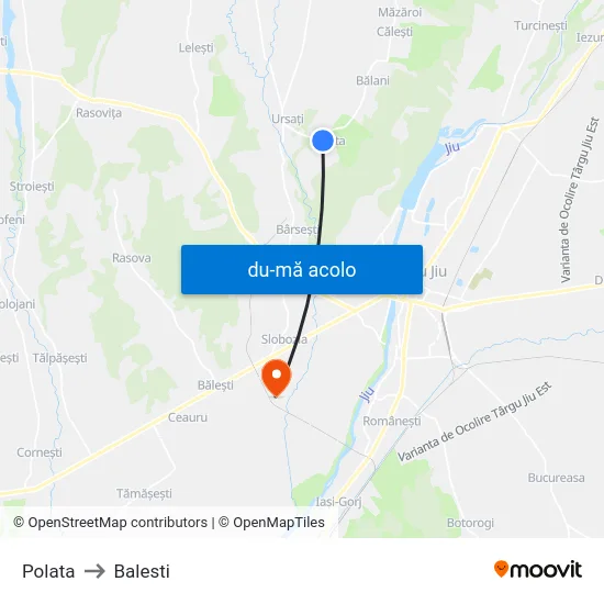 Harta de Polata către Balesti