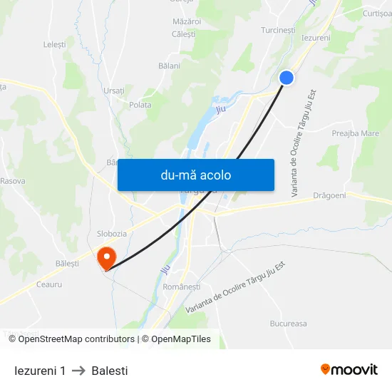 Harta de Iezureni 1 către Balesti