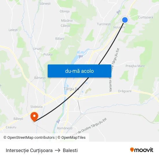 Harta de Intersecție Curțișoara către Balesti