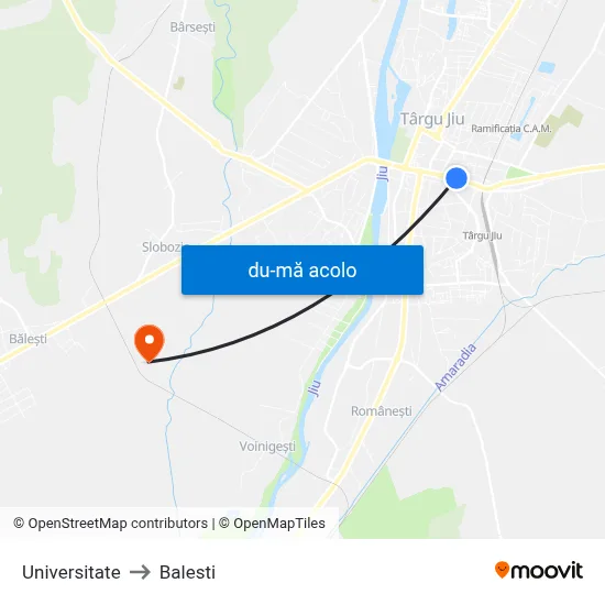 Harta de Universitate către Balesti