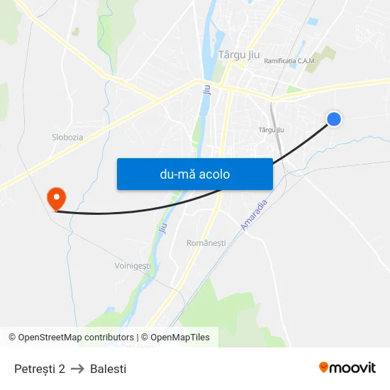 Harta de Petrești 2 către Balesti