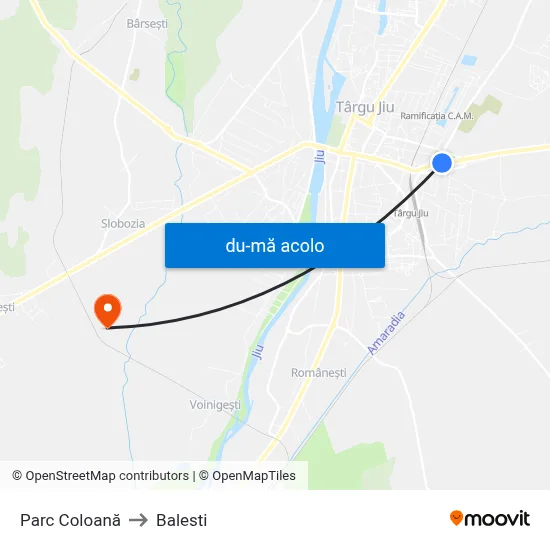 Harta de Parc Coloană către Balesti