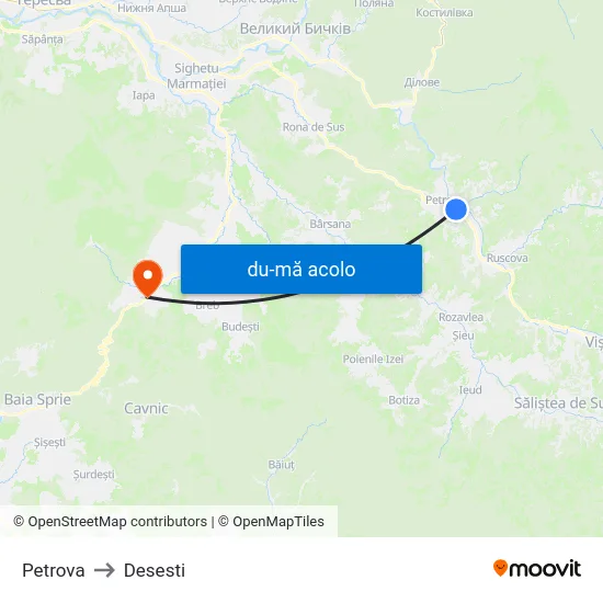 Harta de Petrova către Desesti