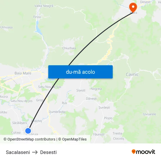 Harta de Sacalaseni către Desesti
