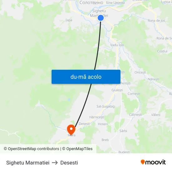 Harta de Sighetu Marmatiei către Desesti