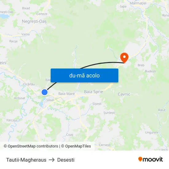 Harta de Tautii-Magheraus către Desesti