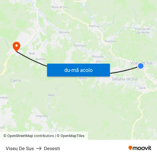 Harta de Viseu De Sus către Desesti